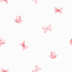 Papel de Parede Borboletas Rosa