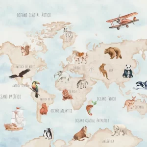 Painel de Parede Mapa Mundi