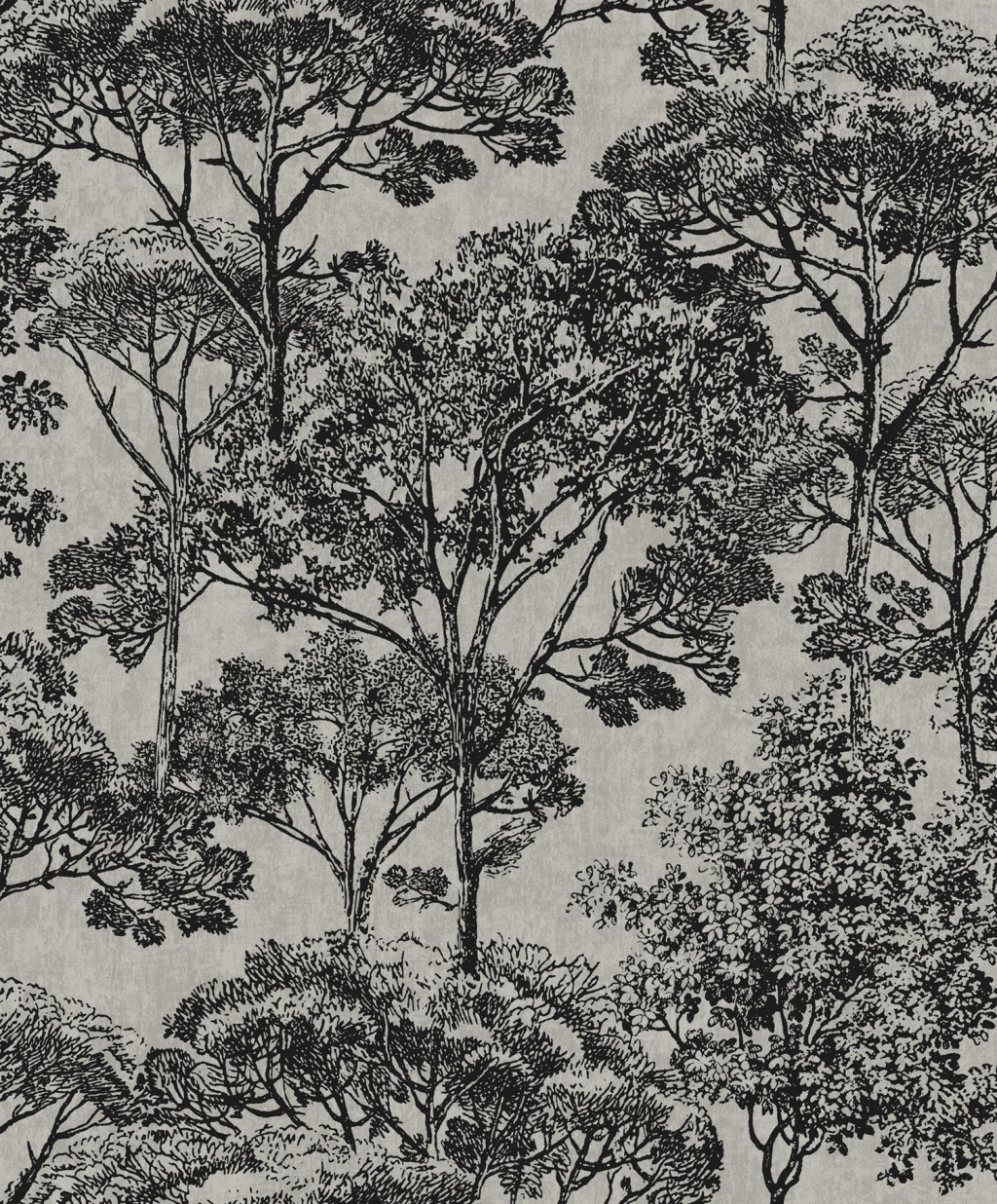 papel de parede estampa arvoredo