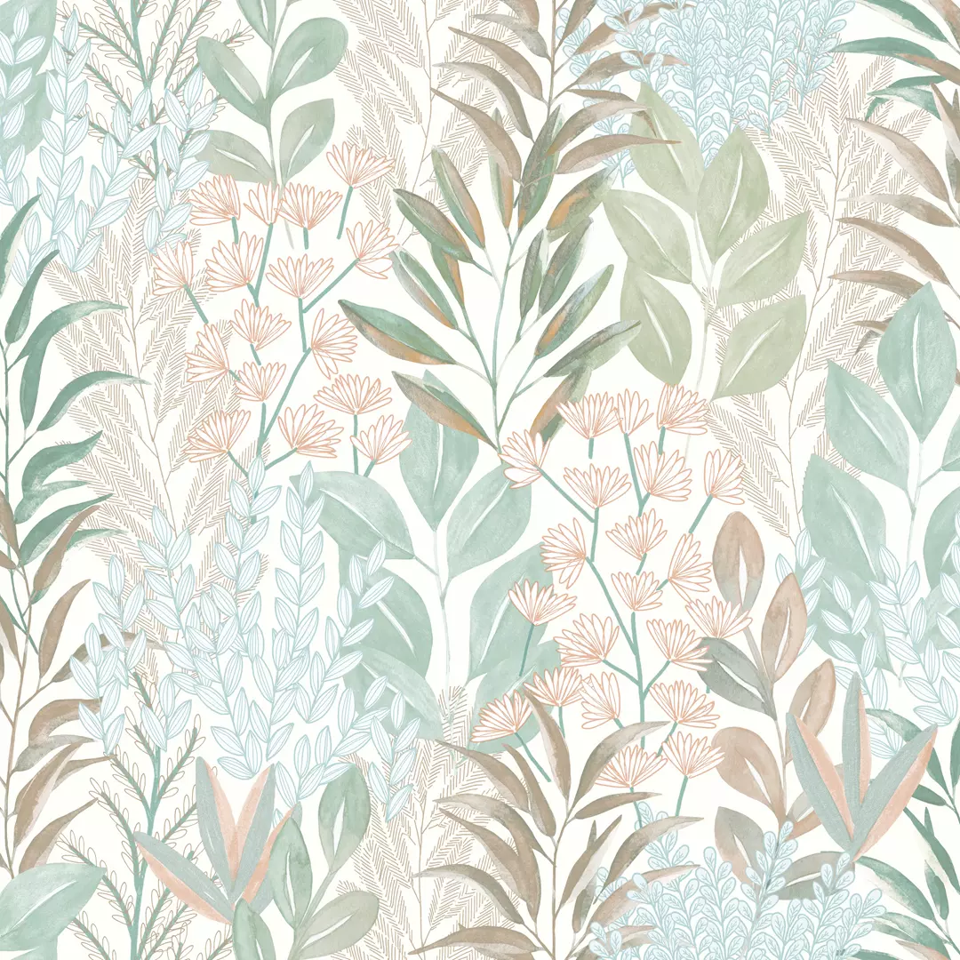 papel de parede folhas coloridas