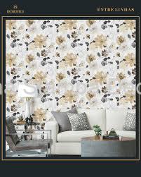 Papel de Parede Branco Floral