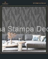 Papel de Parede Folhas Cinza - Imagem 2