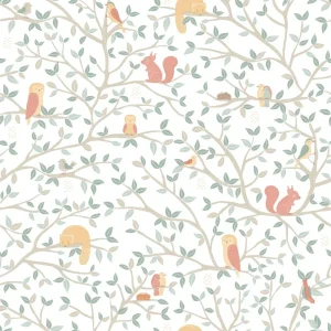 Papel de Parede Branco Fauna