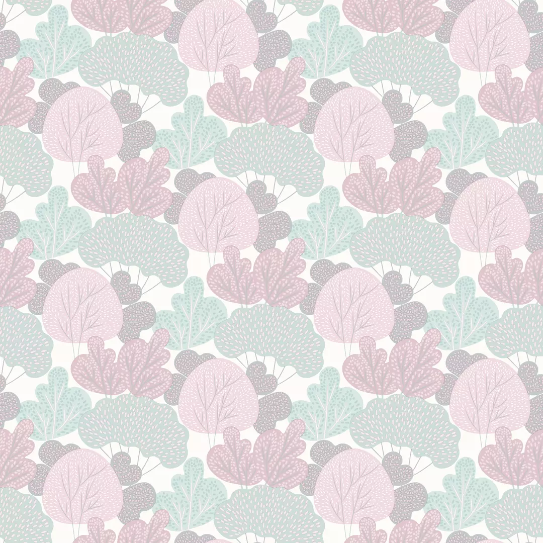 papel de parede arvoredo rosa