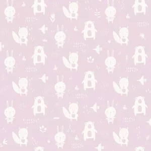 Papel de Parede Rosa Bichinhos