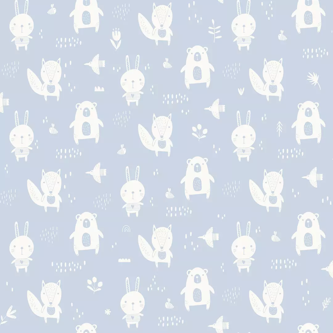 papel de parede azul bichinhos