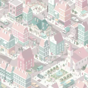 Papel de Parede Cidade Rosa