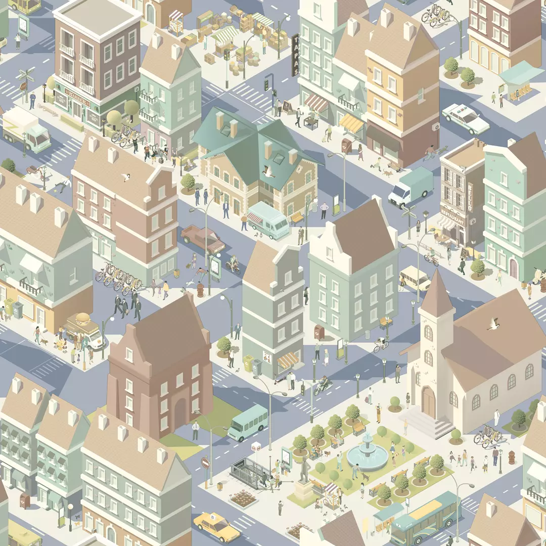 papel de parede cidade azul