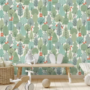 Papel de Parede Floresta Verde