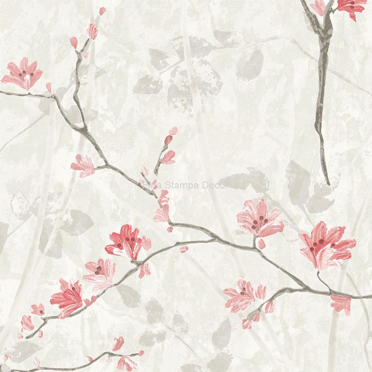 papel de parede floral rosa