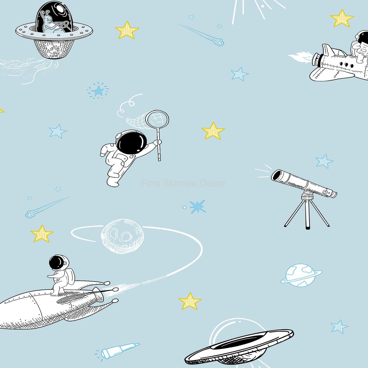 papel de parede azul universo