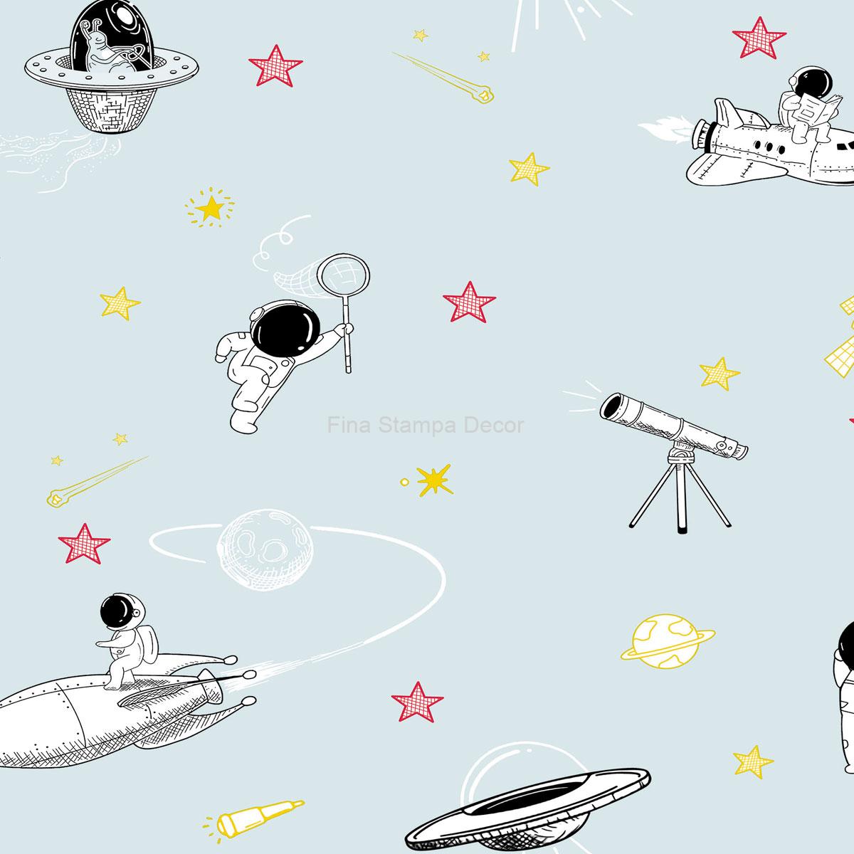 papel de parede azul universo