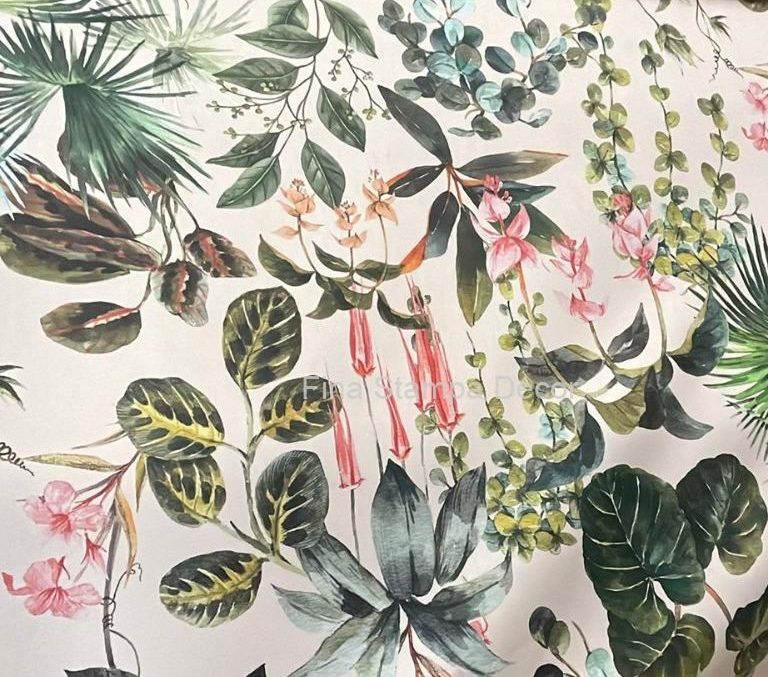 tecido impermeável estampa botânica