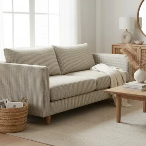 Tecido Linho Xadrez Bege