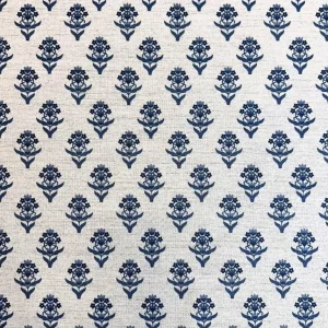 Tecido Linho Floral Azul
