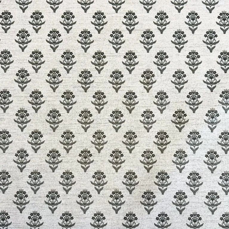 tecido linho floral verde