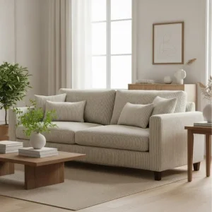 Tecido Linho Listras Bege