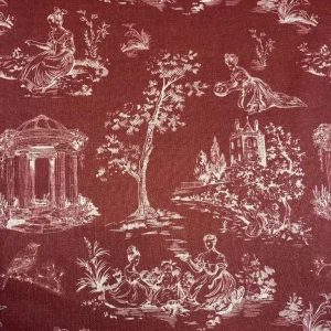Tecido Toile de Jouy Vermelho