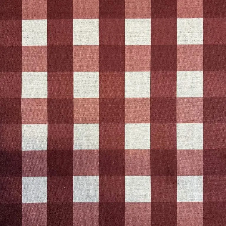 tecido linho xadrez vermelho