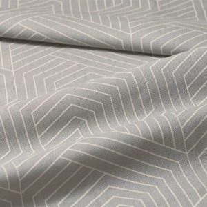 Tecido Linho Geométrico Cinza