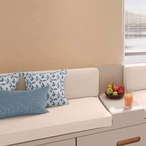 Tecido Linho Geométrico Azul