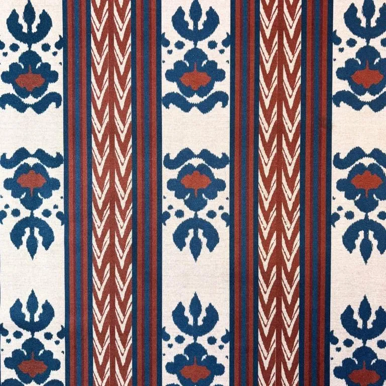 tecido linho ikat vermelho