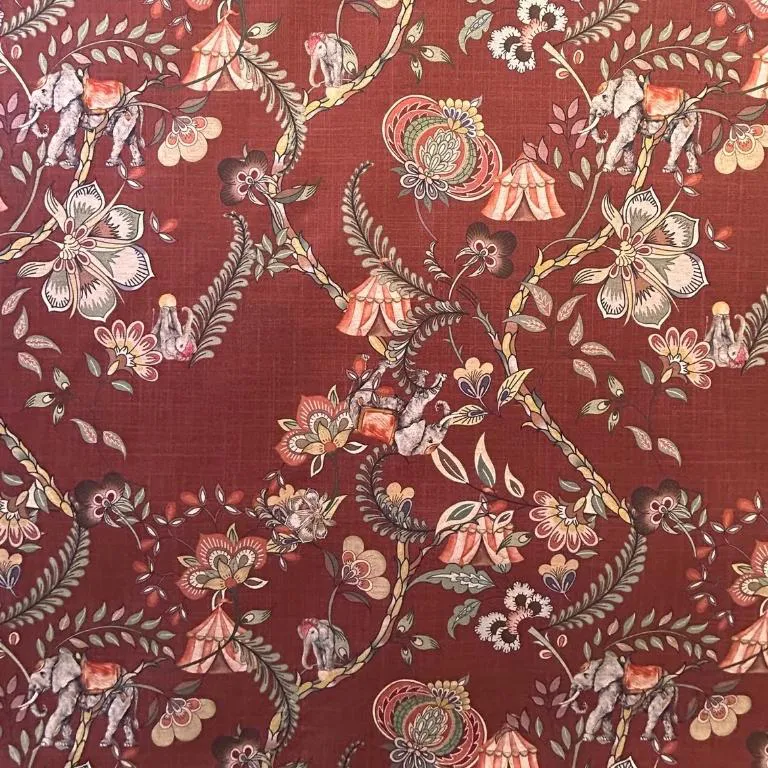 Tecido linho floral indiano