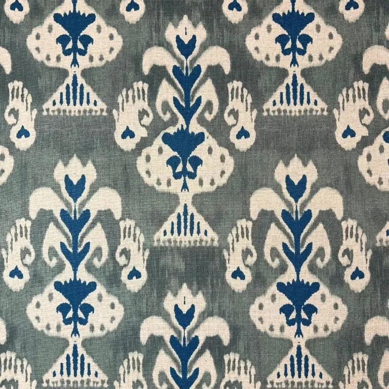 tecido linho ikat verde