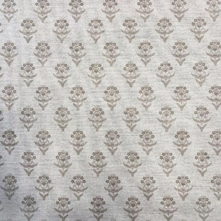 tecido linho floral bege