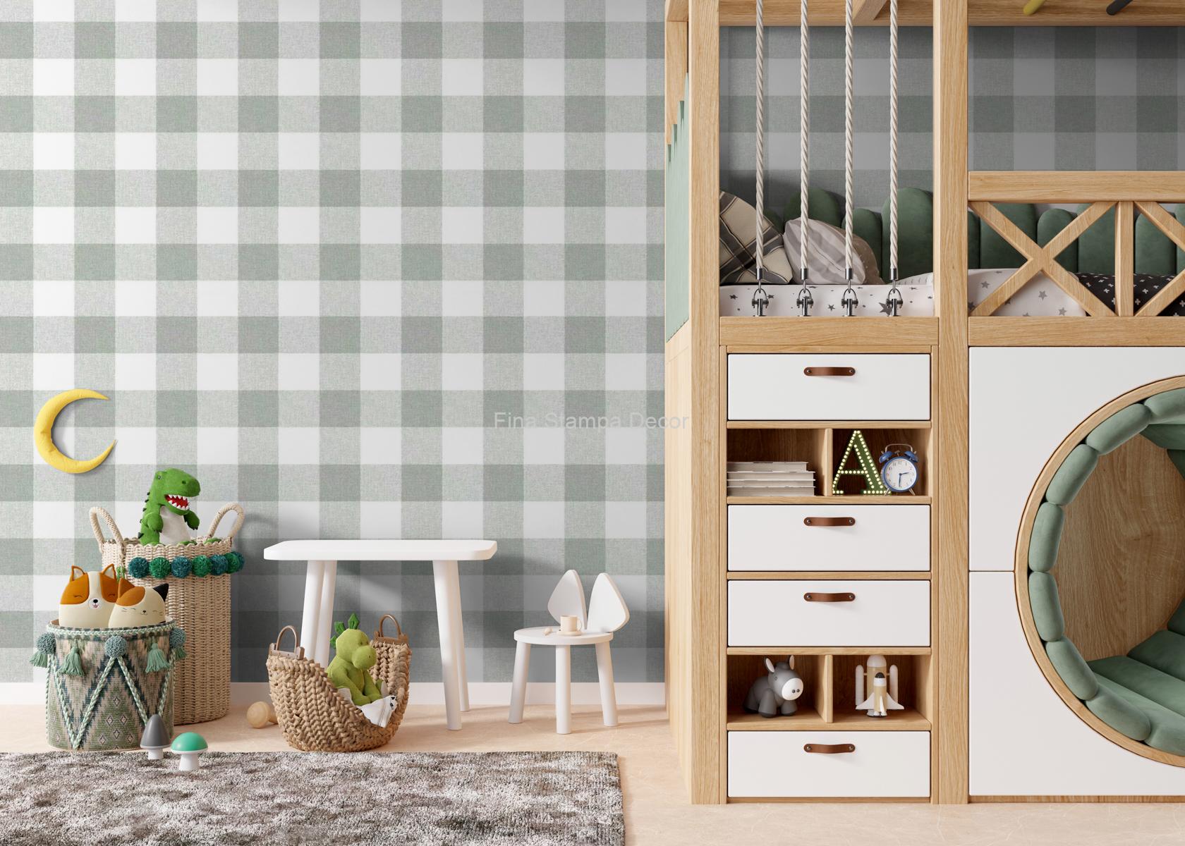 Papel de Parede Xadrez Verde - Imagem 2