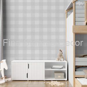 Papel de Parede Xadrez Cinza