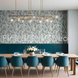 Papel de Parede Folhas Azuladas