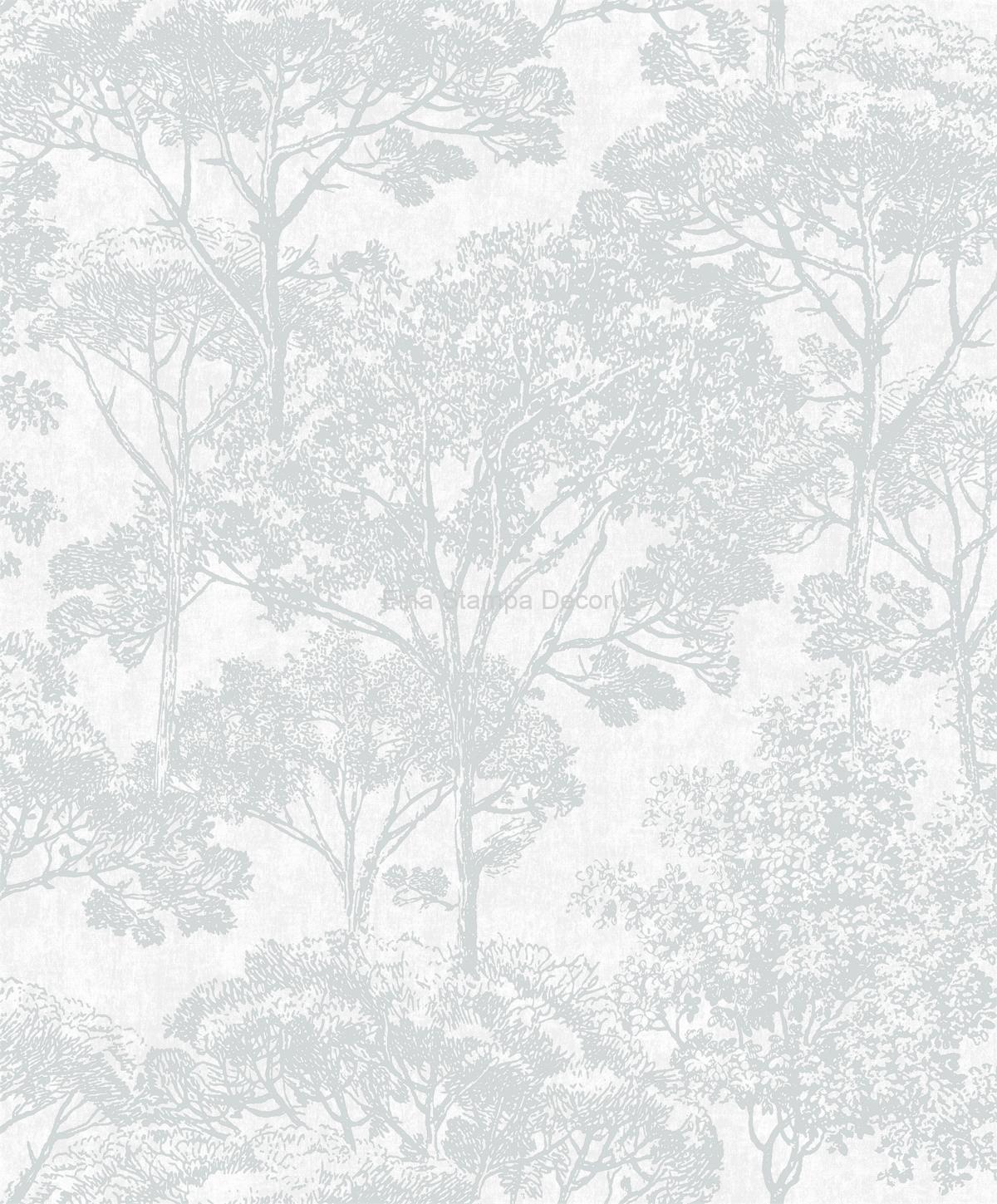 Papel de Parede Arvoredo Cinza