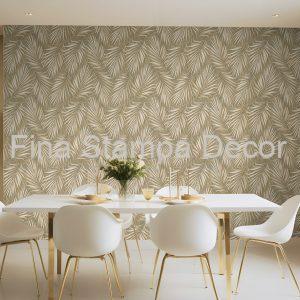 Papel de Parede Bege Folhagem