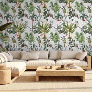 Papel de Parede Branco Botânica