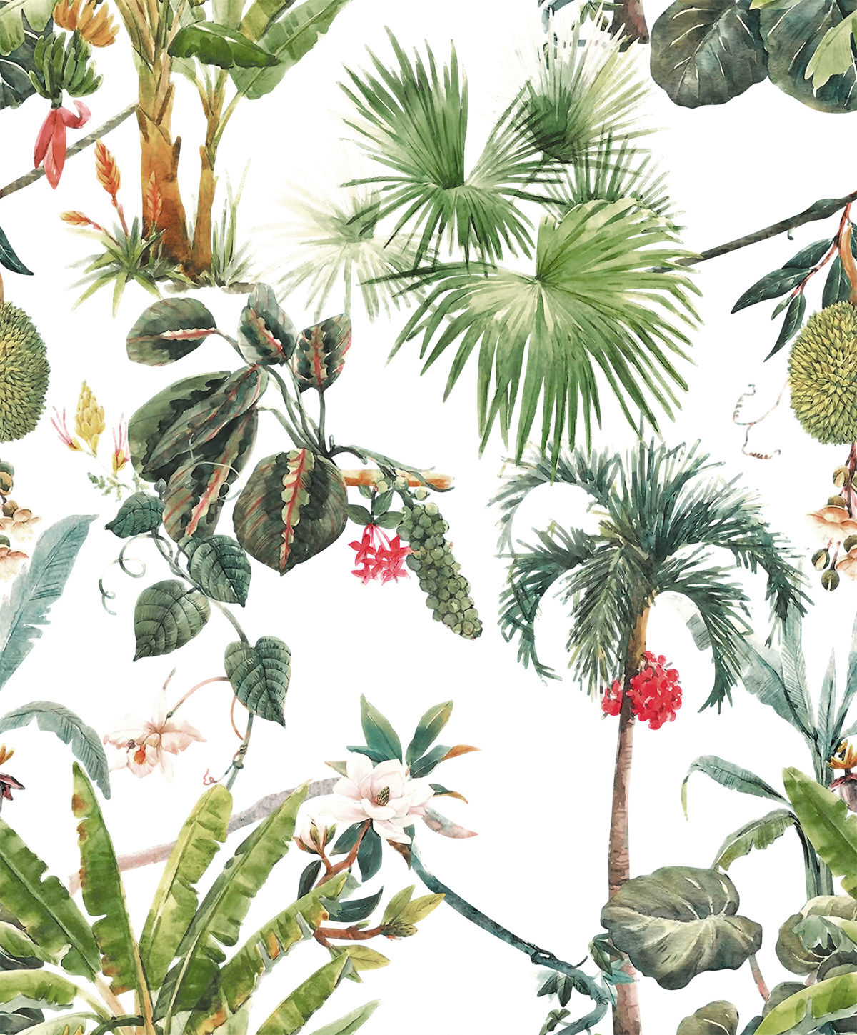 papel de parede branco botânica