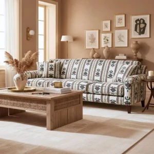 Tecido Linho Ikat Bege