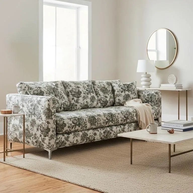 Tecido Linho Floral Esverdeado - Imagem 2