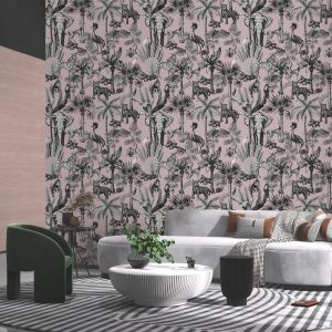 Papel de Parede Rosa Savana
