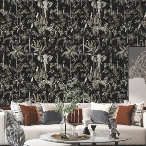 Papel de Parede Preto Savana