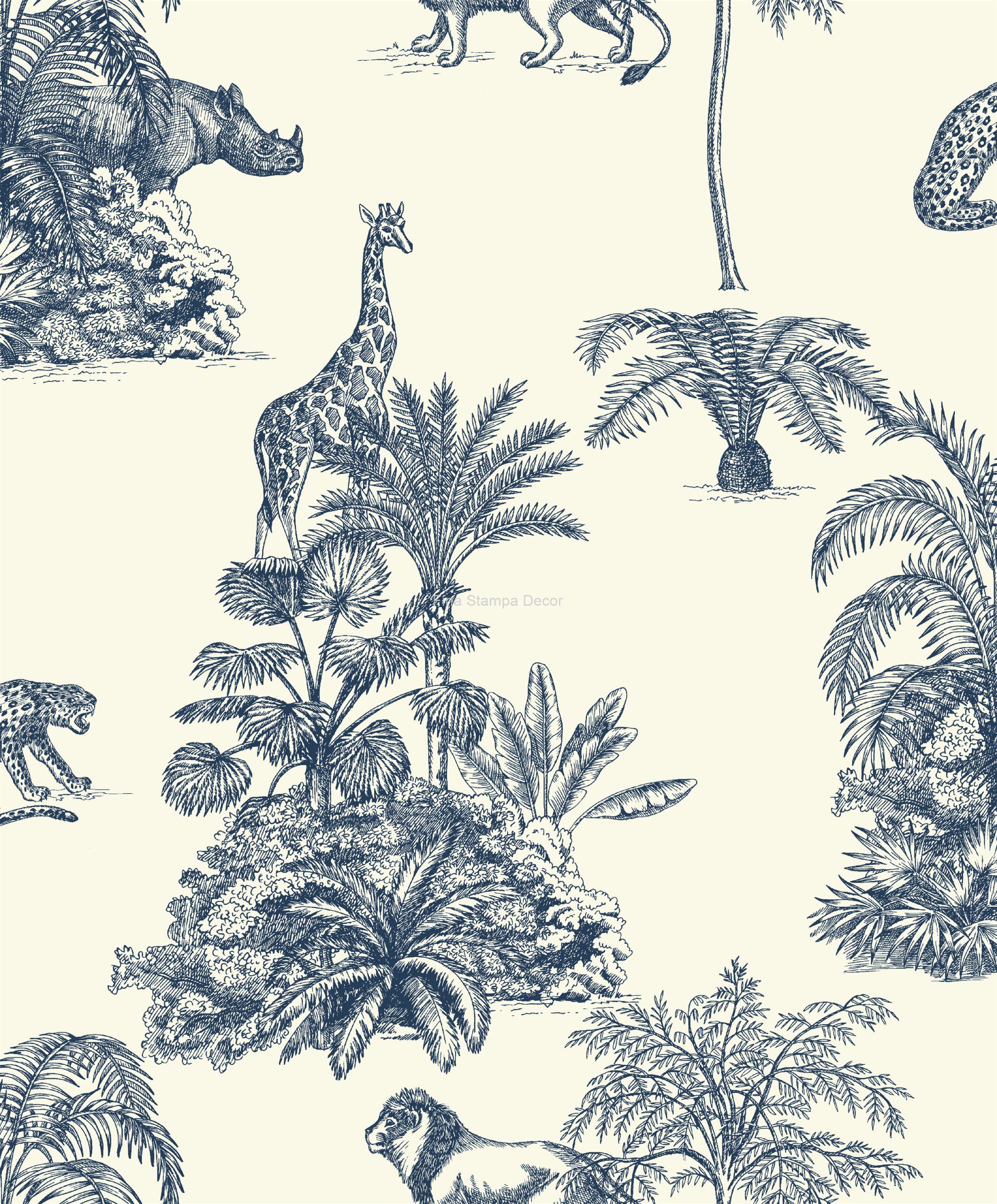 papel de parede toile de jouy