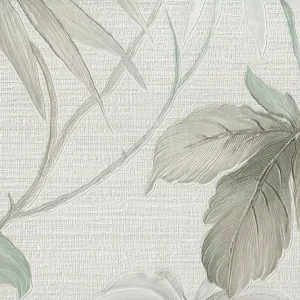 Papel de Parede Folhagem Cinza