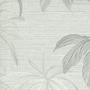 Papel de Parede Folhagem Cinza