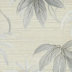 Papel de Parede Bege Folhagem