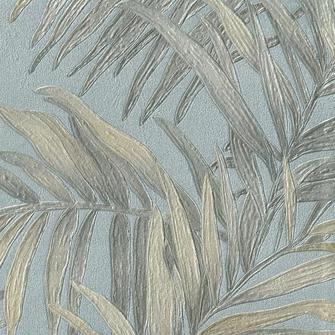 papel de parede azul folhas